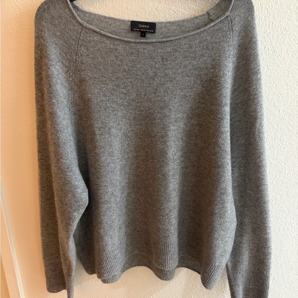 Quince Heather Gray Crew Neck Sweater